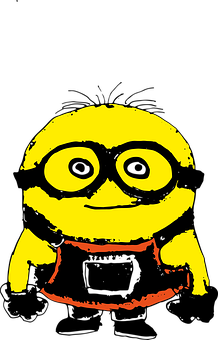 A Yellow Cartoon Character With Glasses