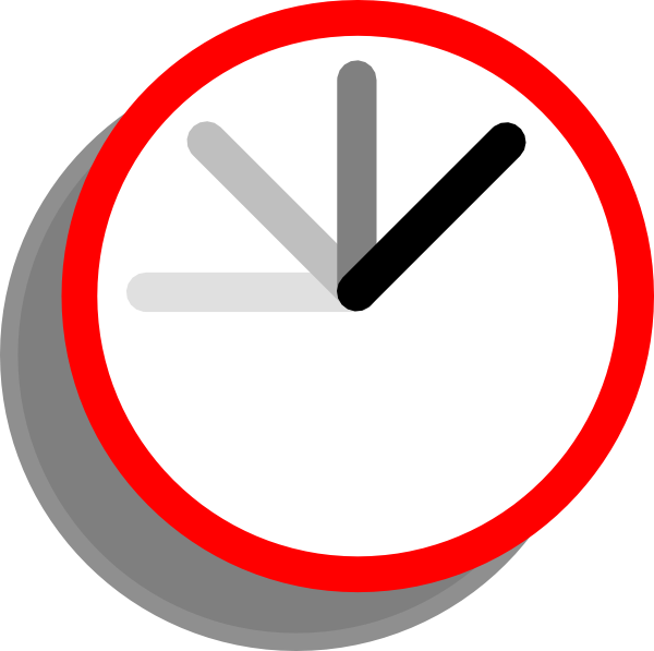 A Clock With A Red Circle And Black Background