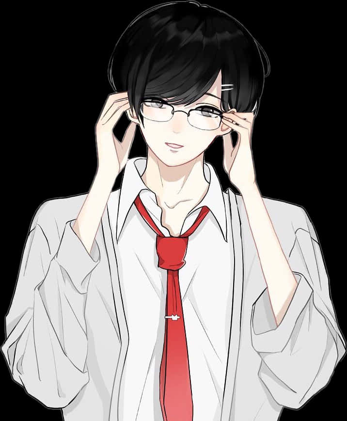 #anime #art #boy #glasses #cute - Cute Anime Boy With Glasses, Hd Png Download