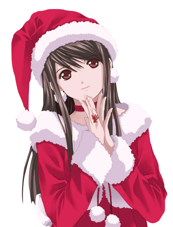 Anime Girl In Santa Outfit