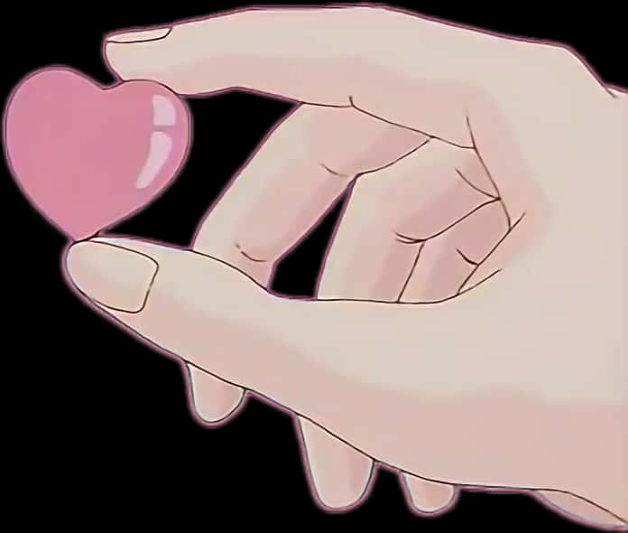 Anime Hand Holding A Heart