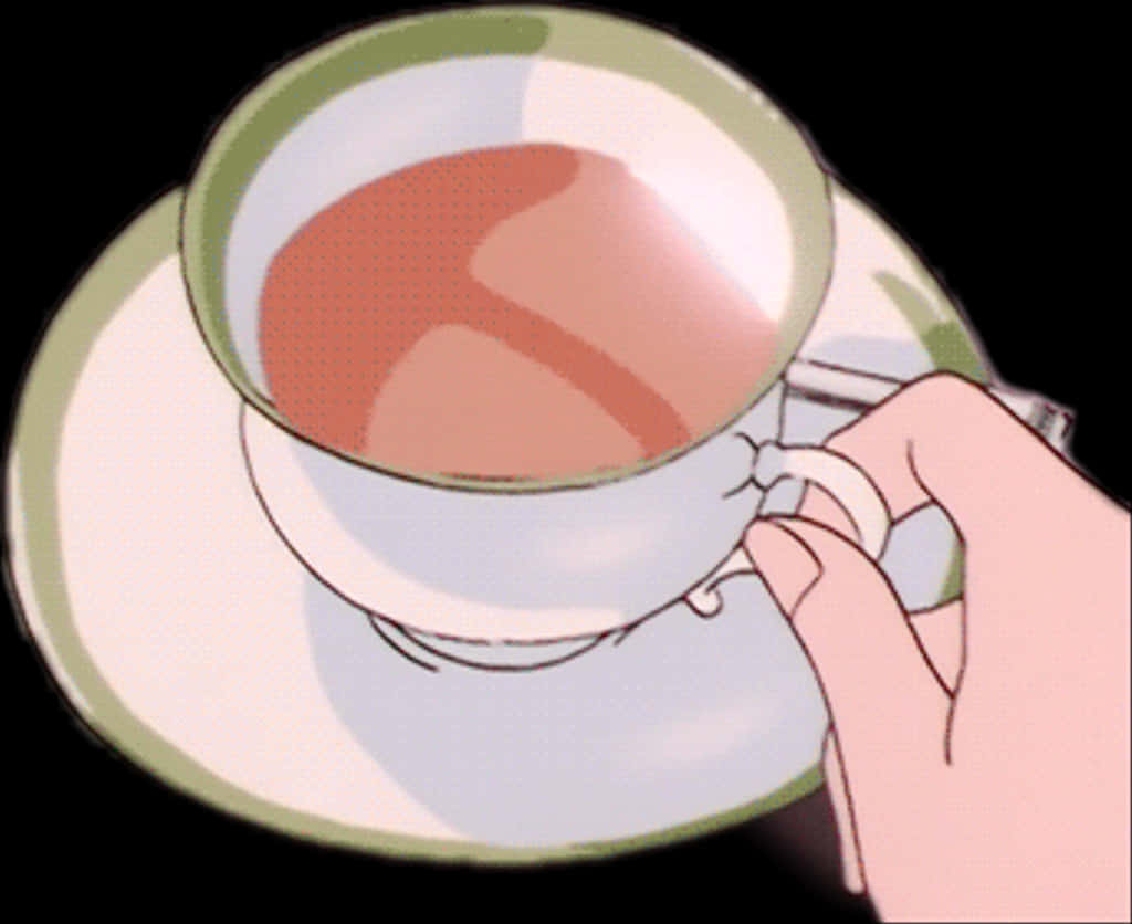 Anime Hand Holding Tea