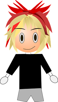 A Cartoon Of A Girl With Blonde Hair