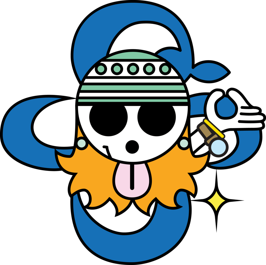 Cartoon Character With Orange Hair And A Hat With A Ring And A Blue Wave
