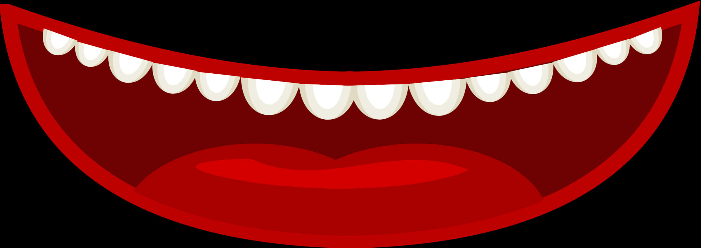 A Cartoon Mouth With Teeth And Mouth Open