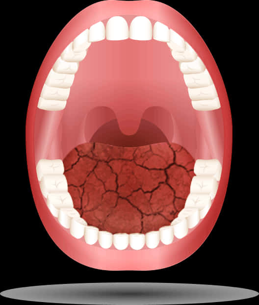 A Human Mouth With Cracked Red And White Teeth