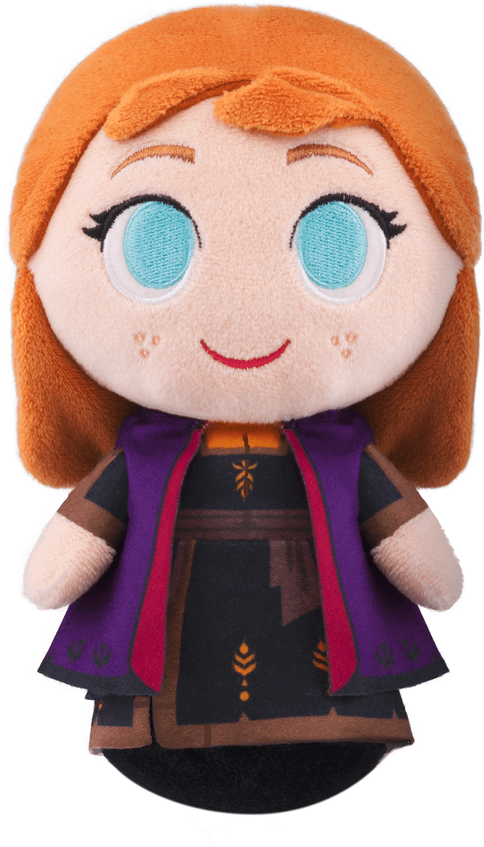 A Stuffed Toy With A Red Hair And A Purple Robe