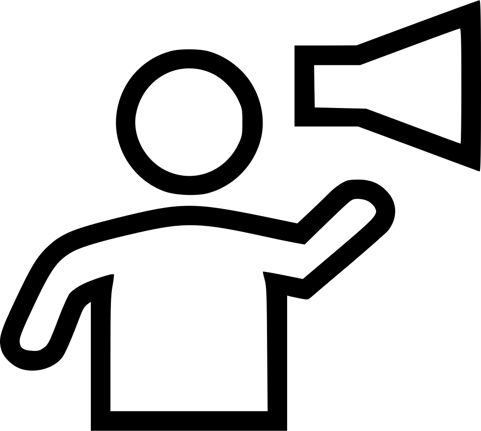 A Black Outline Of A Person With A Megaphone