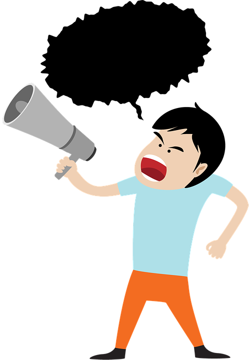 A Cartoon Of A Man Yelling Into A Megaphone