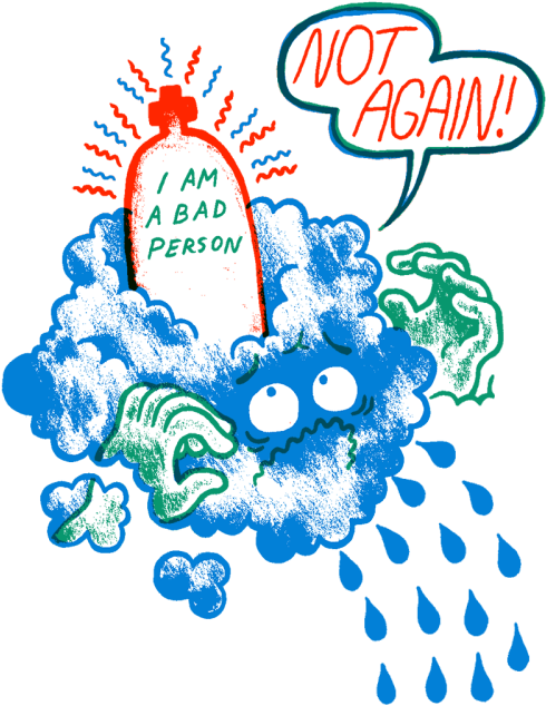 A Cartoon Of A Cloud With A Balloon And Text