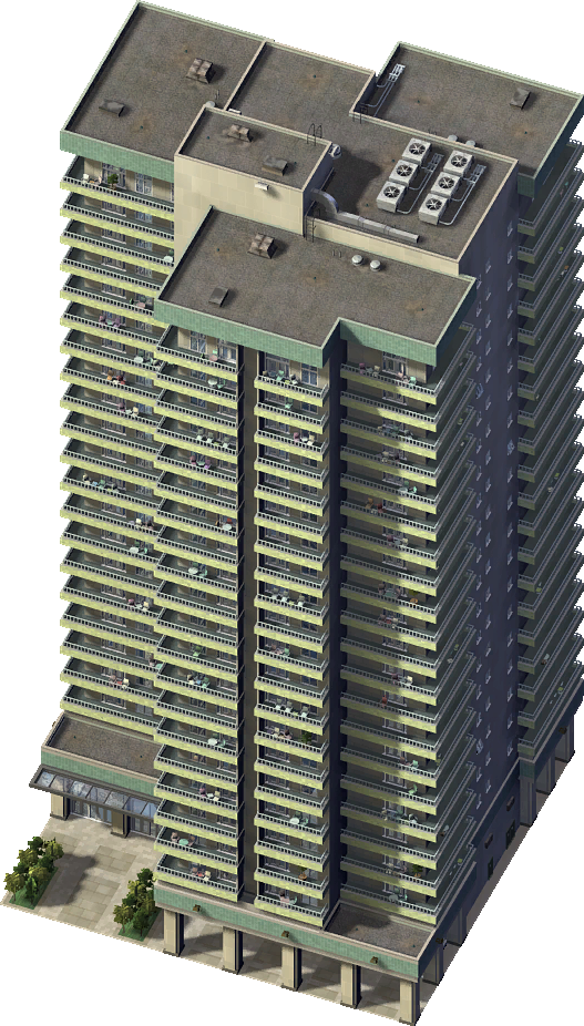 A High Rise Building With Balconies