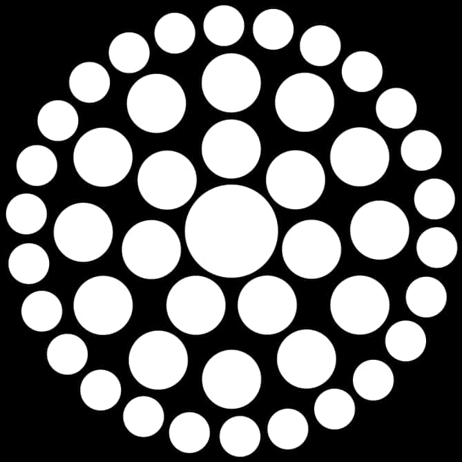 A White Circle With Dots In A Circle