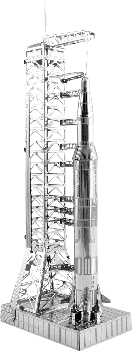 Apollo Saturn V With Gantry - Metal Earth Model Apollo, Hd Png Download