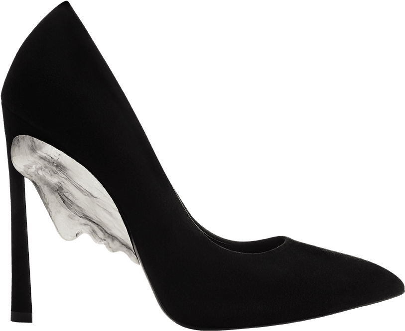 A Black High Heeled Shoe