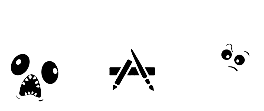 A White Circle With Two Brushes And A Black Background