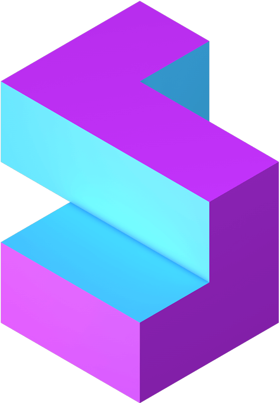 A Purple And Blue Cube