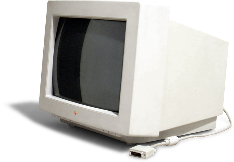A Small White Computer Monitor With A Wire