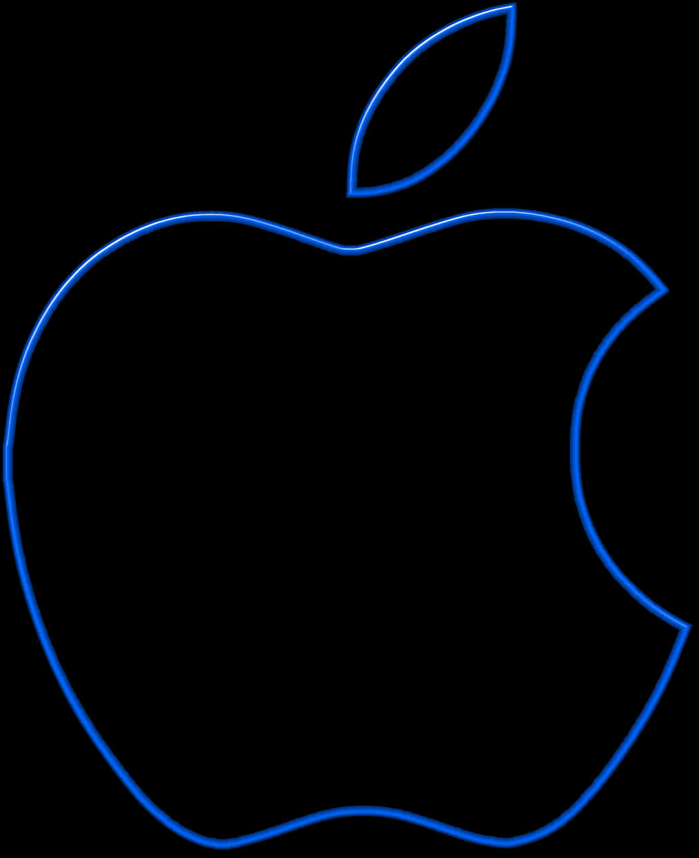 A Blue Apple Logo With A Bite Taken Out Of It