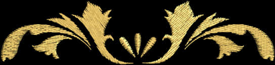 A Gold Embroidery Design On A Black Background