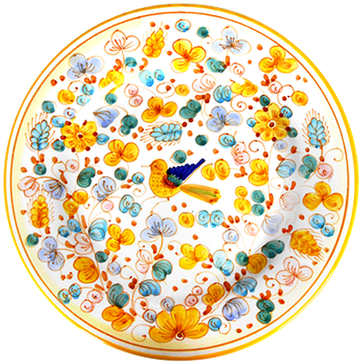 A Plate With A Bird And Flowers