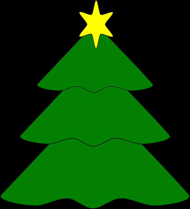 A Green Christmas Tree With A Star On Top