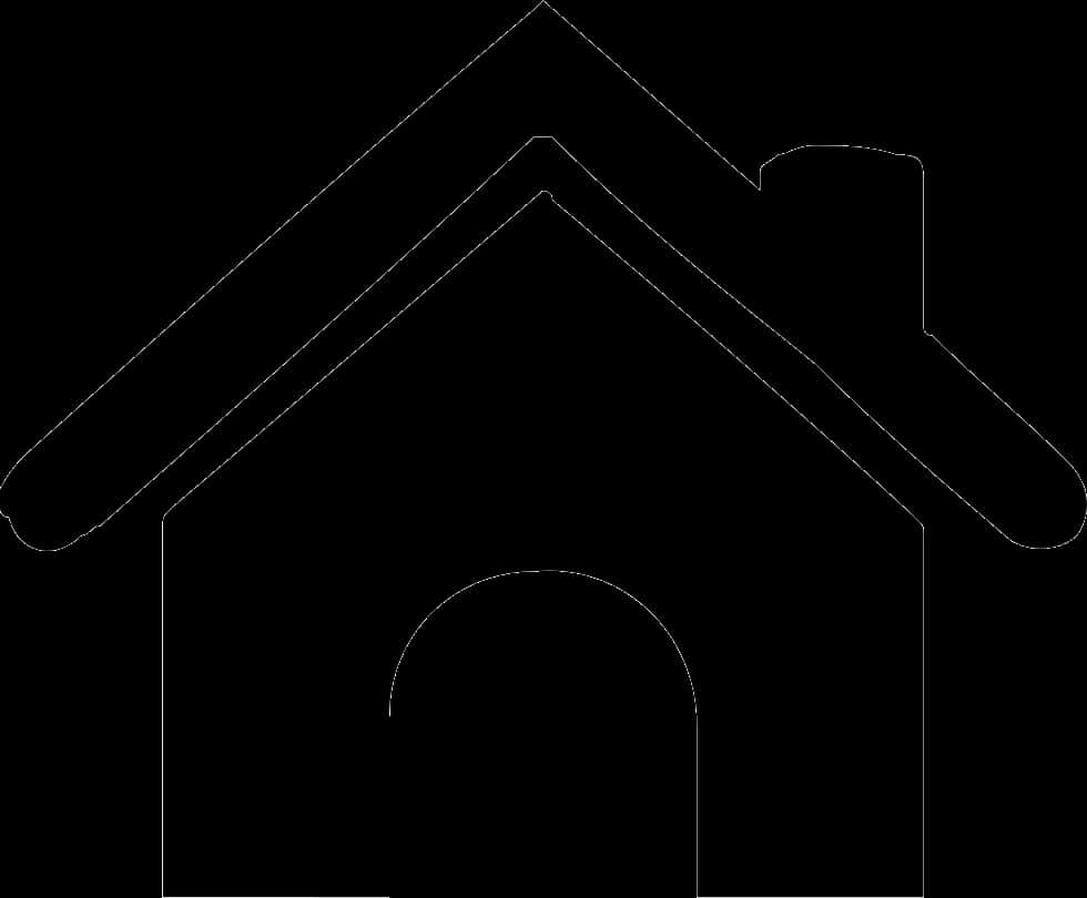 A Black And White Image Of A House