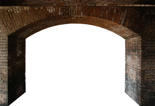 A Brick Archway With A Black Background