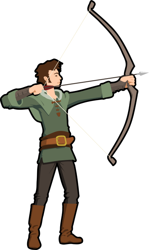 A Cartoon Of A Man Shooting A Bow And Arrow