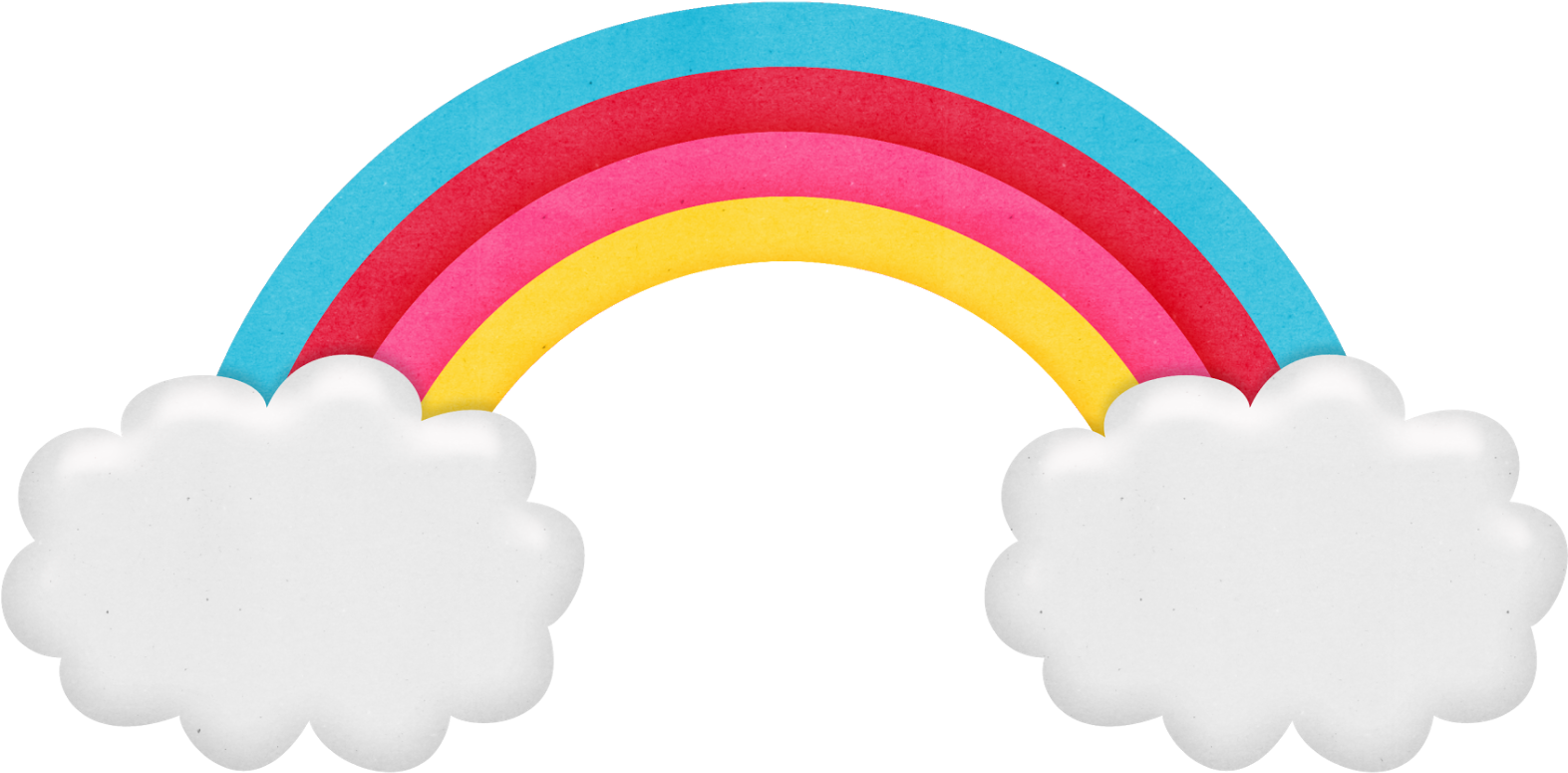 A Rainbow With Clouds On A Black Background