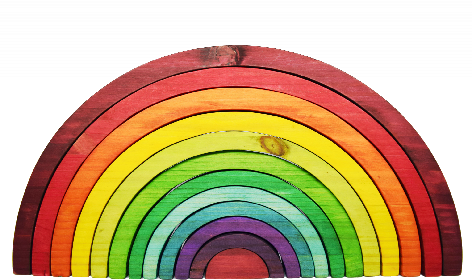 A Rainbow Colored Wooden Toy