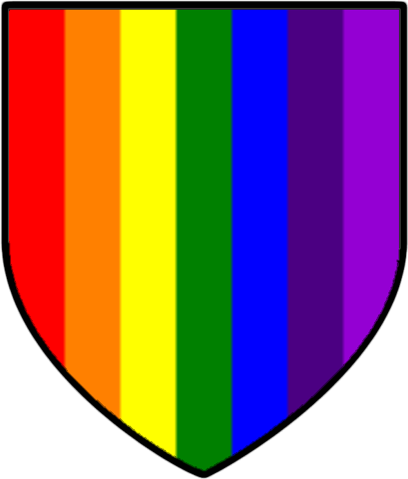 A Rainbow Colored Shield With Black Background