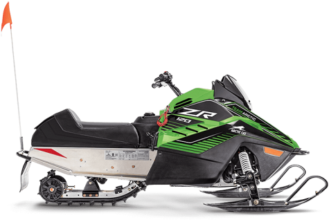 A Green And Black Snowmobile