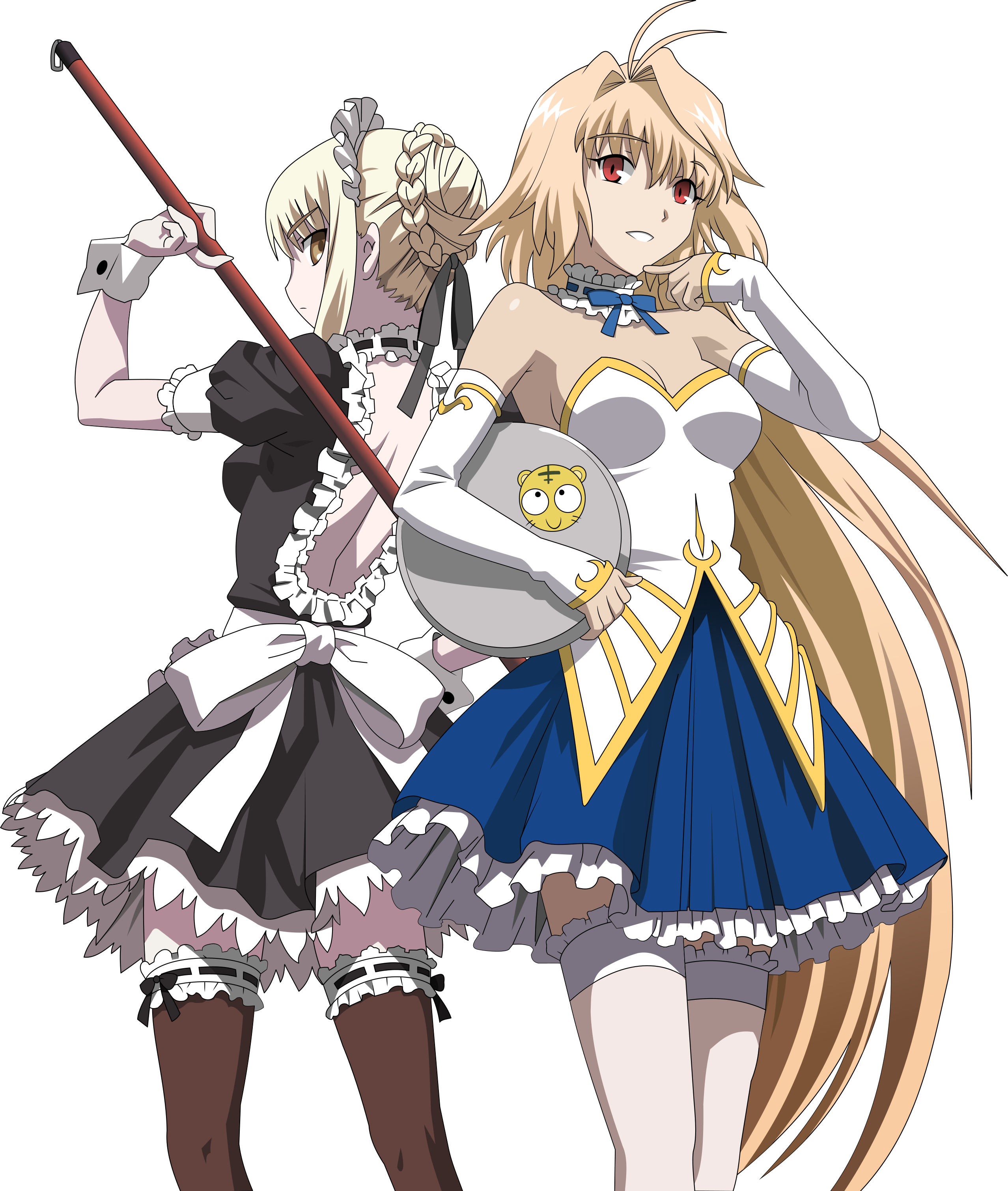 A Couple Of Women Wearing Maid Clothing