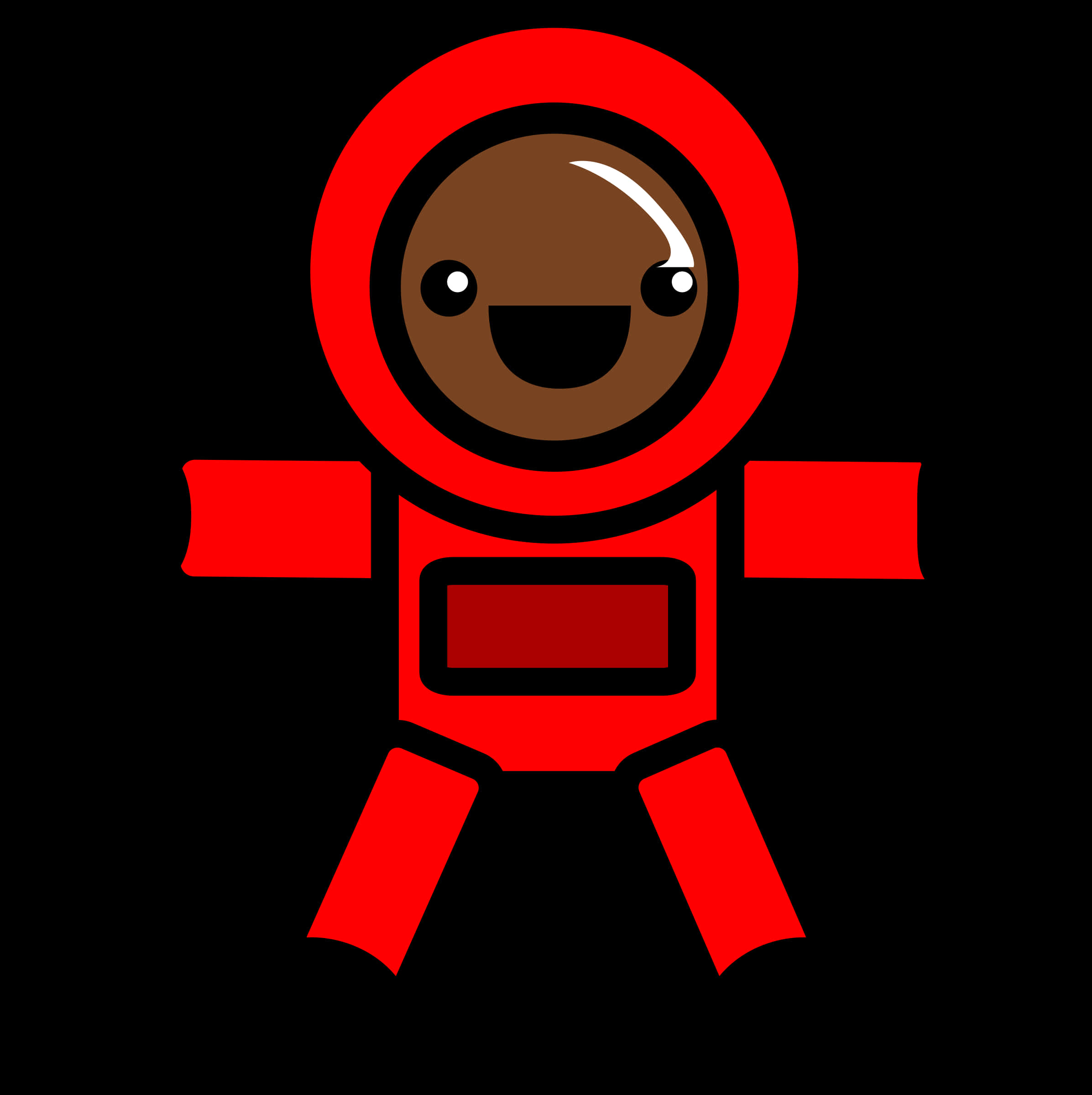A Red Cartoon Character With A Black Background