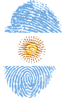 A Fingerprint With A Flag Of Argentina