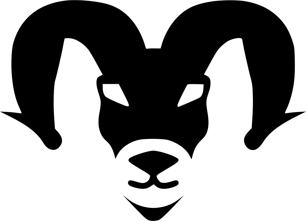 A Black And White Image Of A Ram's Face