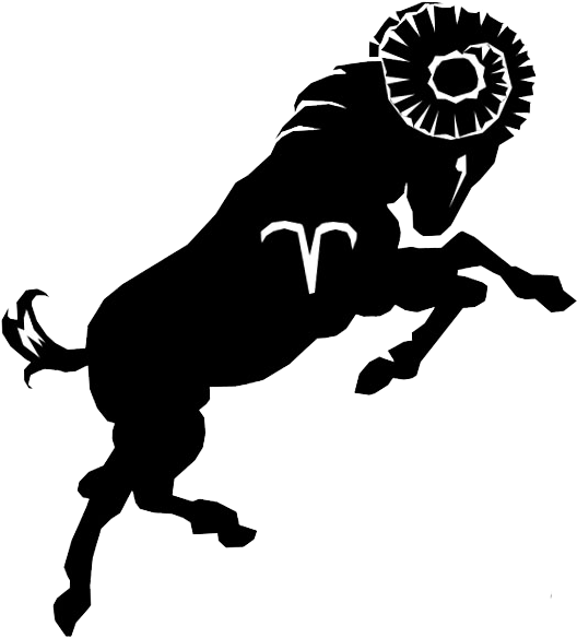 A Black And White Image Of A Ram