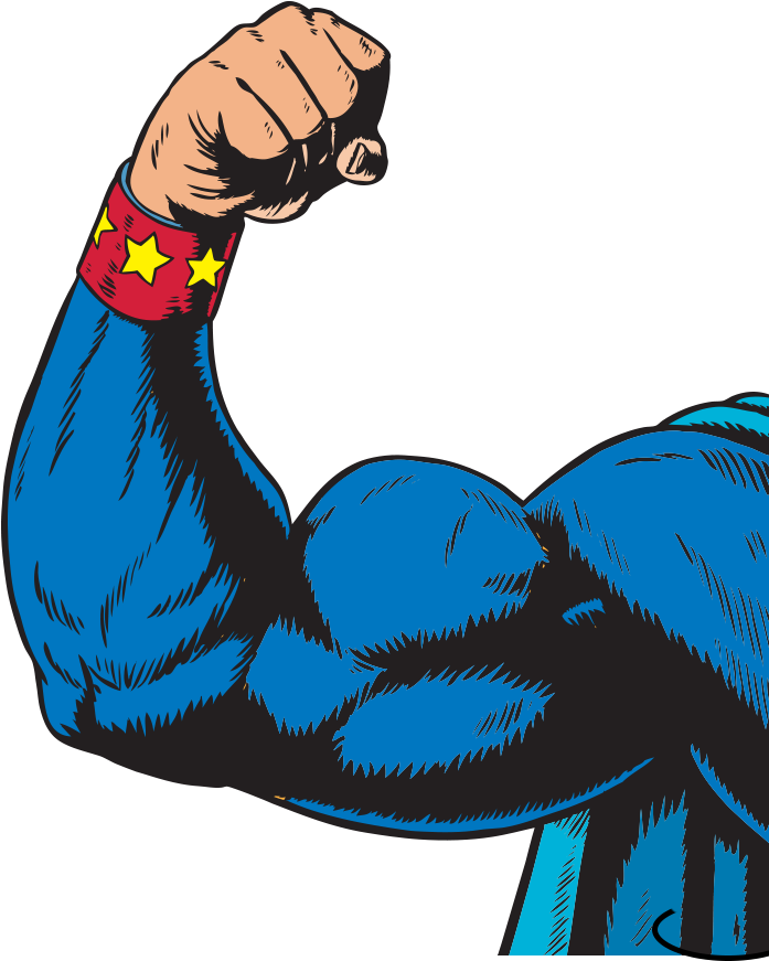 A Cartoon Of A Man's Arm With A Fist Up