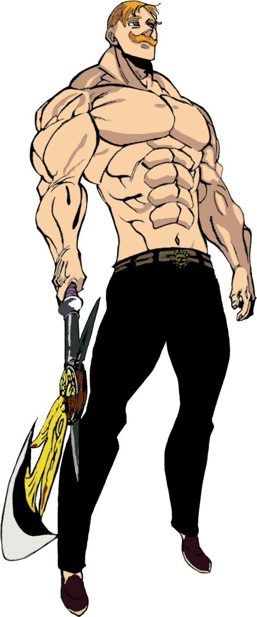A Cartoon Of A Muscular Man Holding A Sword