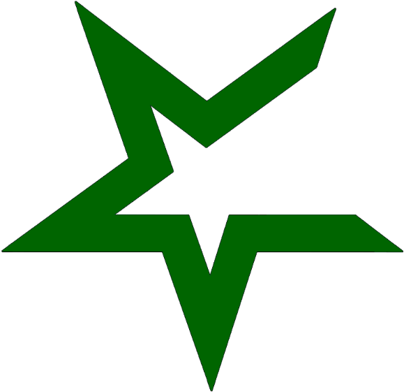 A Green Star With A Black Background