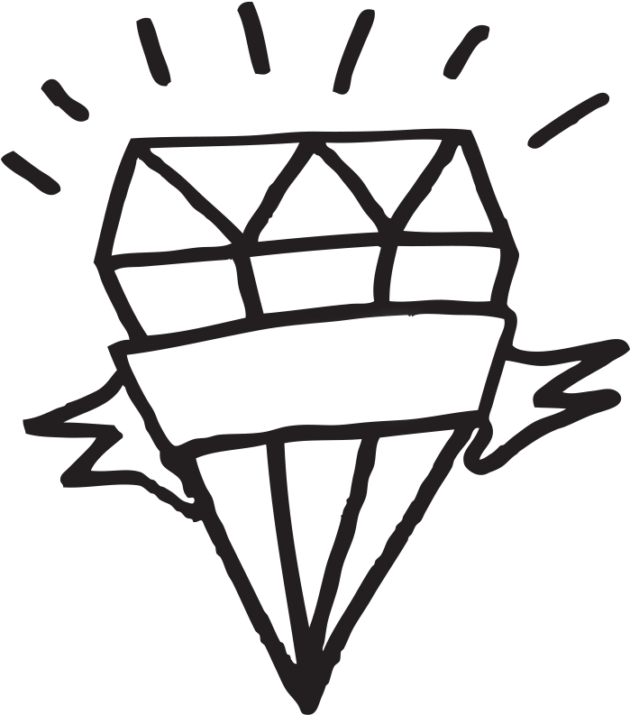 A Diamond Drawing On A Black Background