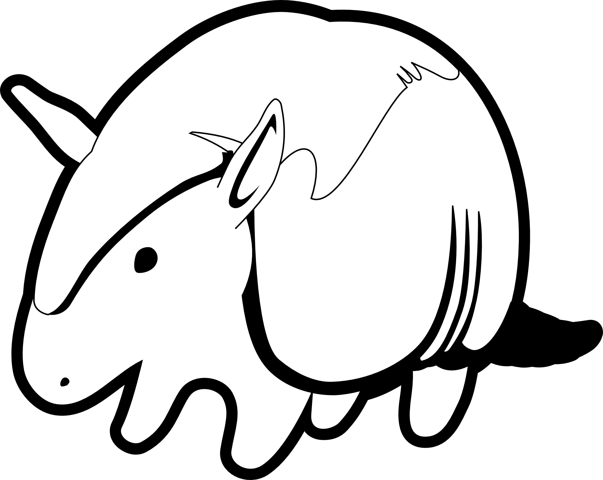 A White Animal With A Black Background