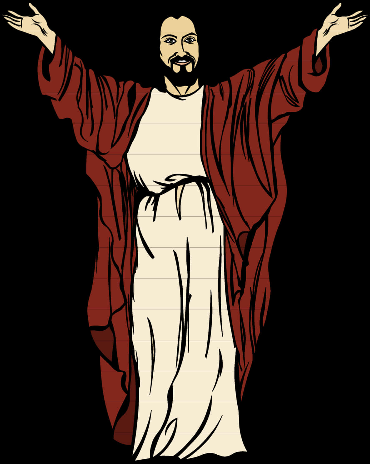 A Man In A Robe With His Arms Up