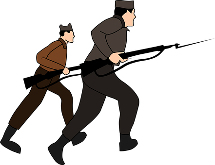 A Man Running With A Gun