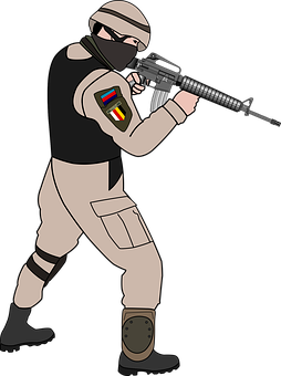 A Man In A Uniform Holding A Gun