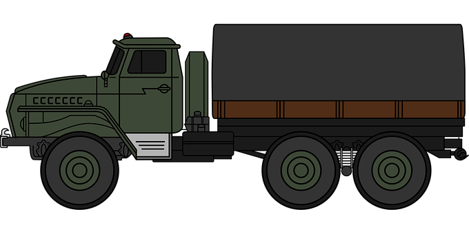 A Cartoon Of A Green Truck