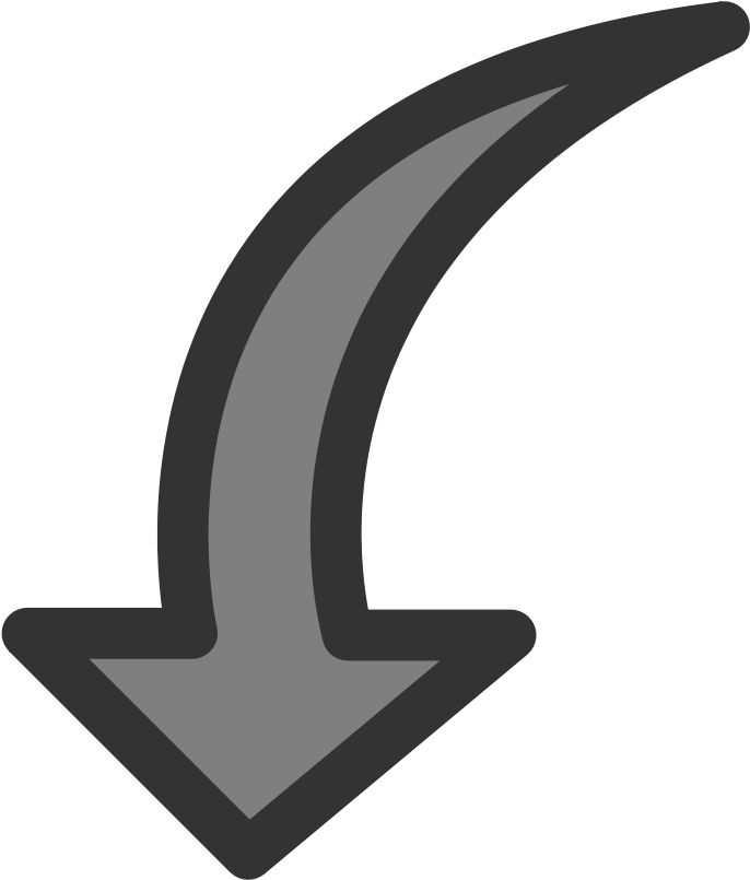A Grey Arrow Pointing Down