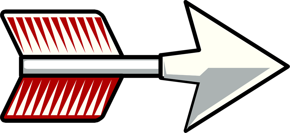 A White And Red Arrow With A Star
