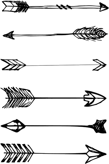A Set Of Arrows Drawn In Black And White