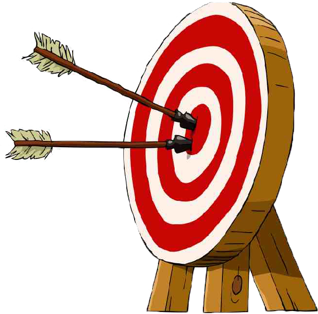 A Red And White Target With Arrows In The Center